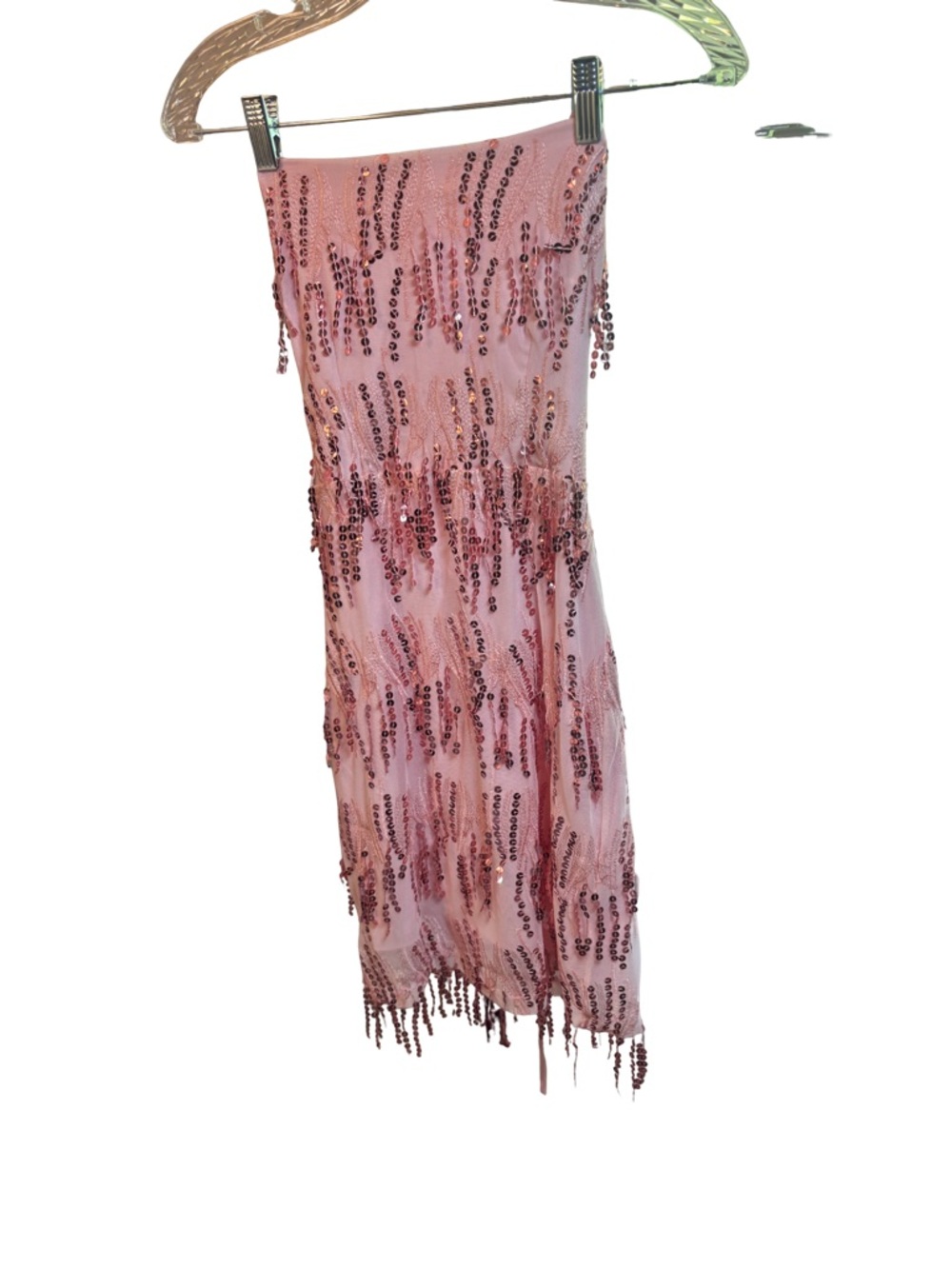 Elegant Pink Sequin Corset Tie Prom Coquettegirl Formal Dress XS New